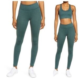 Outdoor Voices TechSweat Flex 7/8 Legging Evergreen Green Blue Stripe Size Small